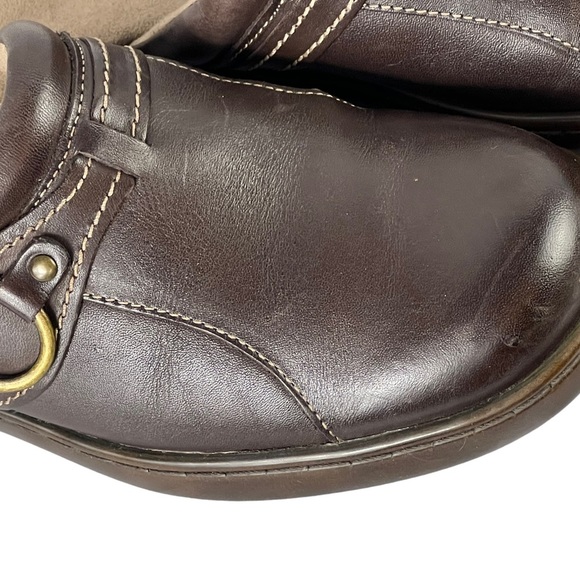 Array ladies brown leather mule slides shoes size 7.5 NEW - Picture 2 of 7